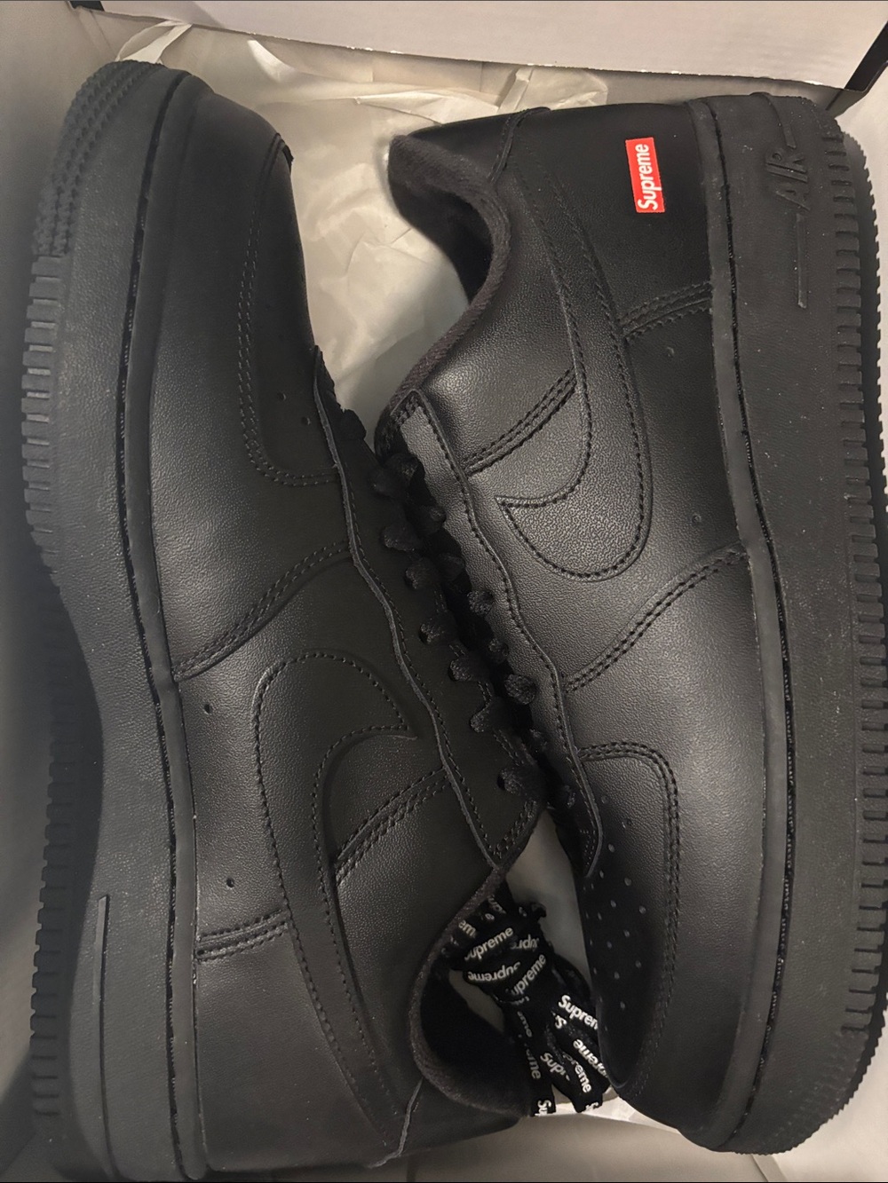 Nike Air Force 1 Low - Black with Red Supreme Tab